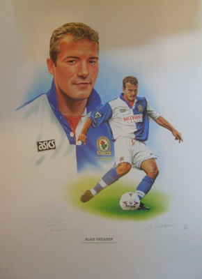 Alan Shearer signed 28x18 print