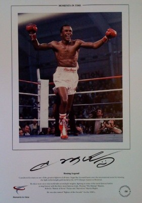 Sugar Ray Leonard signed 12x8 limited edition